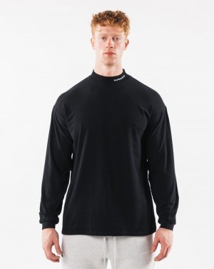 Camasa Barbati Alphalete Brushed Core Mock Neck LS Negrii | 456829-RBK