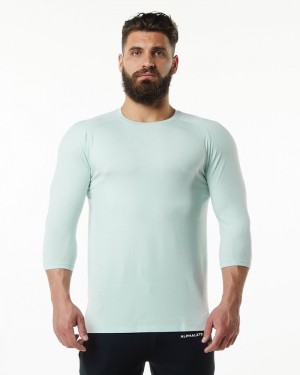 Camasa Barbati Alphalete Evo 3/4 Sleeve Albastri | 579283-CNF