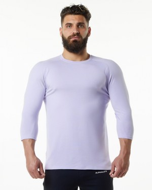 Camasa Barbati Alphalete Evo 3/4 Sleeve Violet | 409582-VLU