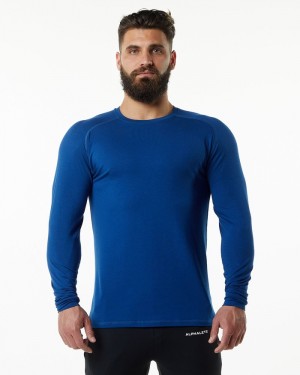 Camasa Barbati Alphalete Evo Epaulette Albastri | 360825-QSN