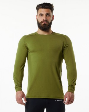 Camasa Barbati Alphalete Evo Epaulette Verzi | 381096-HZE