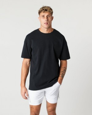 Camasa Barbati Alphalete Heavy Bumbac Core Negrii | 695037-JXL