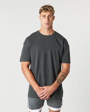 Camasa Barbati Alphalete Heavy Bumbac Core Gri | 710385-UHE