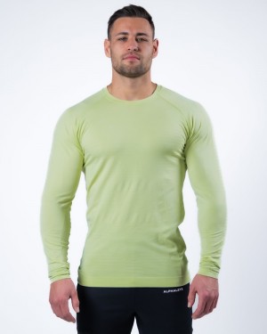 Camasa Barbati Alphalete Hero Long Sleeve Verzi | 340812-KGY