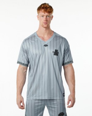 Camasa Barbati Alphalete Varsity NFL Jersey Gri | 401638-AZC