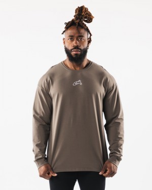 Camasa Barbati Alphalete Wolf Head LS Gri Maro | 702458-DEX