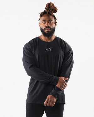 Camasa Barbati Alphalete Wolf Head LS Negrii | 536708-KDP