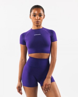 Camasa Dama Alphalete Amplify SS Crop Violet | 156492-DNO