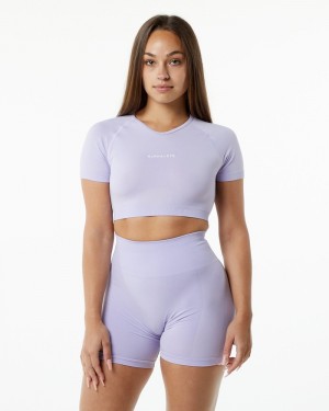 Camasa Dama Alphalete Amplify V-Neck Violet | 628413-YWM
