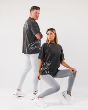 Camasa Dama Alphalete Giant Wolf Head Negrii | 176089-JNR