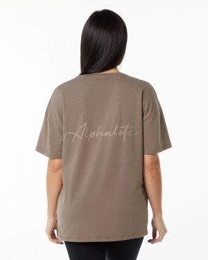 Camasa Dama Alphalete Signature Oversized Bej | 952103-OPK