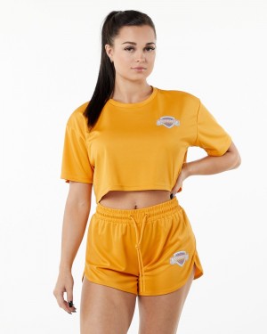 Camasa Dama Alphalete Varsity Crop Portocalii | 248061-STG