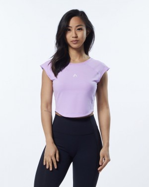 Camasa Dama Alphalete Velocity Crop Lavanda | 410653-DQS