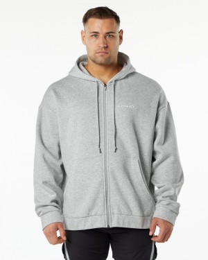 Geaca Barbati Alphalete Clasici Full-Zip Gri | 637524-FGS