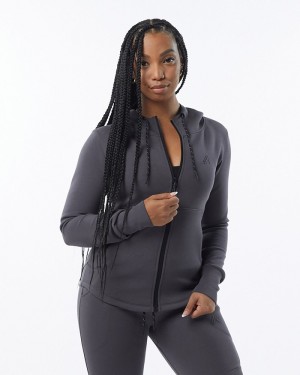 Geaca Dama Alphalete ELMTS Atletism Gri | 728410-RYI