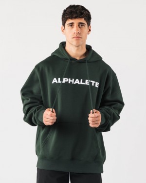Hanorac Cu Gluga Barbati Alphalete Core Verzi | 437925-GUA