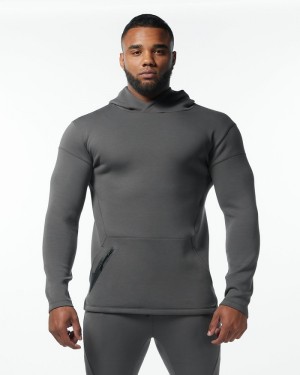 Hanorac Cu Gluga Barbati Alphalete ELMTS Fitted Gri | 086573-LIH