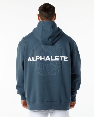 Hanorac Cu Gluga Barbati Alphalete Unity Albastri | 628403-MBU