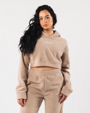 Hanorac Cu Gluga Dama Alphalete King Crop Bej | 498072-JFW