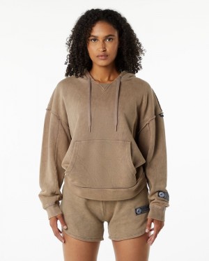 Hanorac Cu Gluga Dama Alphalete Very Terry Gri | 029584-TDP