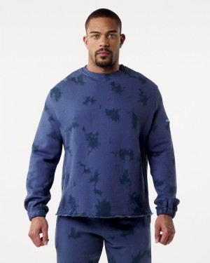 Hanorace Barbati Alphalete HCTS Drop Shoulder Albastri | 256801-MYQ
