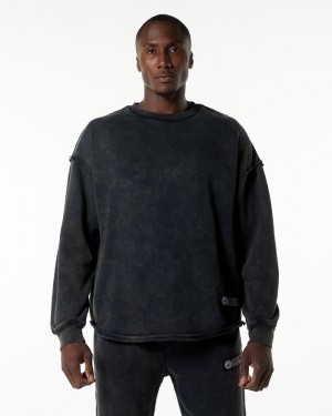 Hanorace Barbati Alphalete Very Terry Pullover Negrii | 789361-USZ
