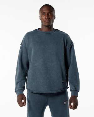 Hanorace Barbati Alphalete Very Terry Pullover Albastri | 760128-EFO