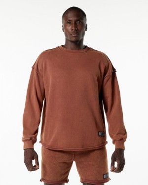 Hanorace Barbati Alphalete Very Terry Pullover Kaki | 149765-BRG
