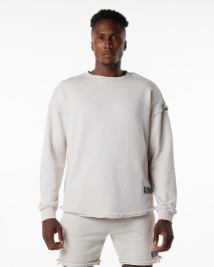 Hanorace Barbati Alphalete Very Terry Pullover Albi | 482067-WTM