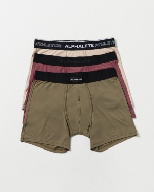 Lenjerie Barbati Alphalete Clasici Boxer 3pk Bej | 471569-TUD