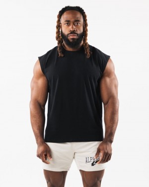 Maiouri Barbati Alphalete Brushed Wolf Head Muscle Negrii | 425093-ONW