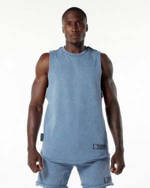 Maiouri Barbati Alphalete Very Terry Cutoff Albastri | 810397-WBE