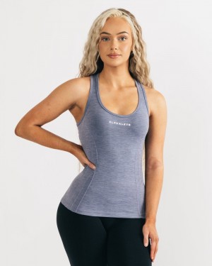 Maiouri Dama Alphalete Seamless Albastri | 572391-ENC