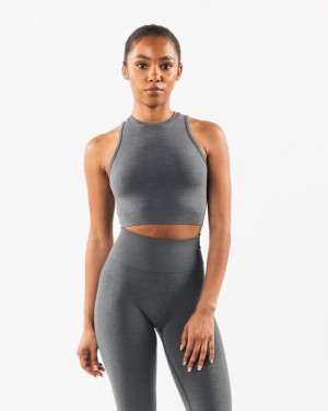 Maiouri Dama Alphalete Stratus Crop Gri | 976854-TVW