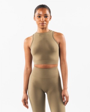 Maiouri Dama Alphalete Stratus Crop Gri | 931684-RAE