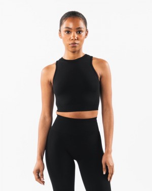 Maiouri Dama Alphalete Stratus Crop Negrii | 614082-PXA