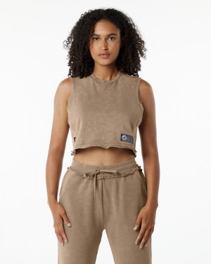 Maiouri Dama Alphalete Very Terry Crop Cutoff Gri | 825463-KAO