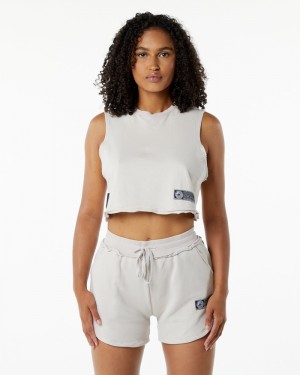 Maiouri Dama Alphalete Very Terry Crop Cutoff Albi | 684023-NLV