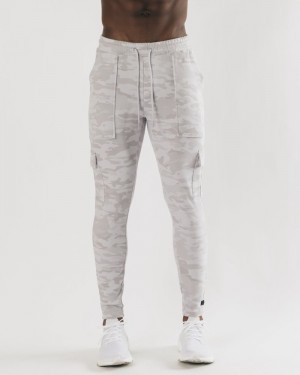 Pantaloni Jogger Barbati Alphalete Identity Cargo Argintii Camuflaj | 569783-ZQO