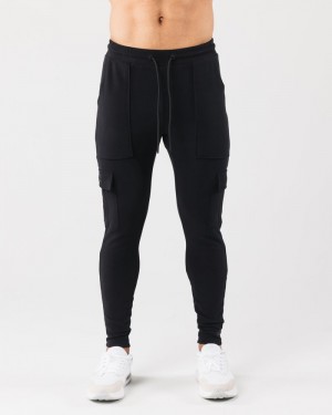 Pantaloni Jogger Barbati Alphalete Identity Cargo Negrii | 209468-ZQW