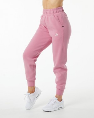 Pantaloni Jogger Dama Alphalete ELMTS Cuffed Roz | 591483-IXH