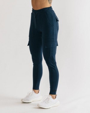 Pantaloni Jogger Dama Alphalete Identity Cargo Turcoaz Inchis | 492107-UYJ