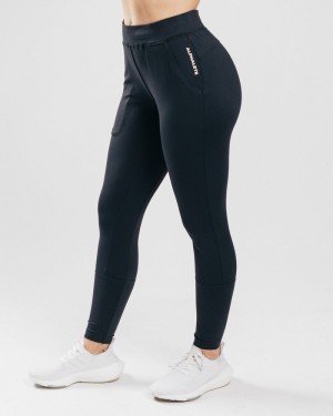 Pantaloni Jogger Dama Alphalete Trace Negrii | 615247-PLR