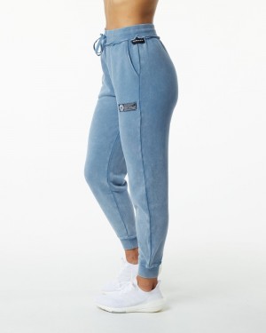 Pantaloni Jogger Dama Alphalete Very Terry Albastri | 253869-KZB