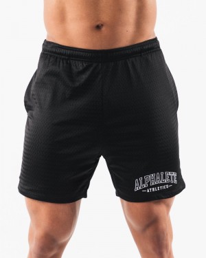 Pantaloni Scurti Barbati Alphalete AA Mesh 6” Negrii | 480352-GHW