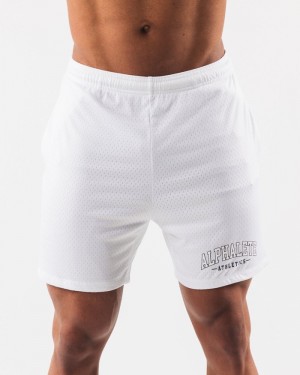 Pantaloni Scurti Barbati Alphalete AA Mesh 6” Albi | 916482-XYA