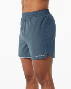 Pantaloni Scurti Barbati Alphalete Core Stride 5” Albastri | 193826-PKO