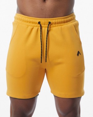Pantaloni Scurti Barbati Alphalete ELMTS Atletism 6" Galbeni | 057628-YCS