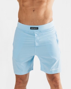 Pantaloni Scurti Barbati Alphalete Infinity 7" Albastri | 541869-TBH