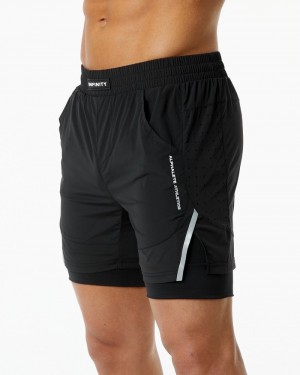 Pantaloni Scurti Barbati Alphalete Infinity Speed 5.5" Negrii | 379605-AJL